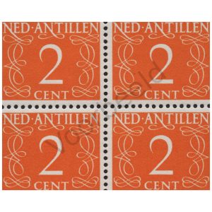 Nederlandse Antillen 1950-1959 (NVPH 213) Blok van 4 zegels