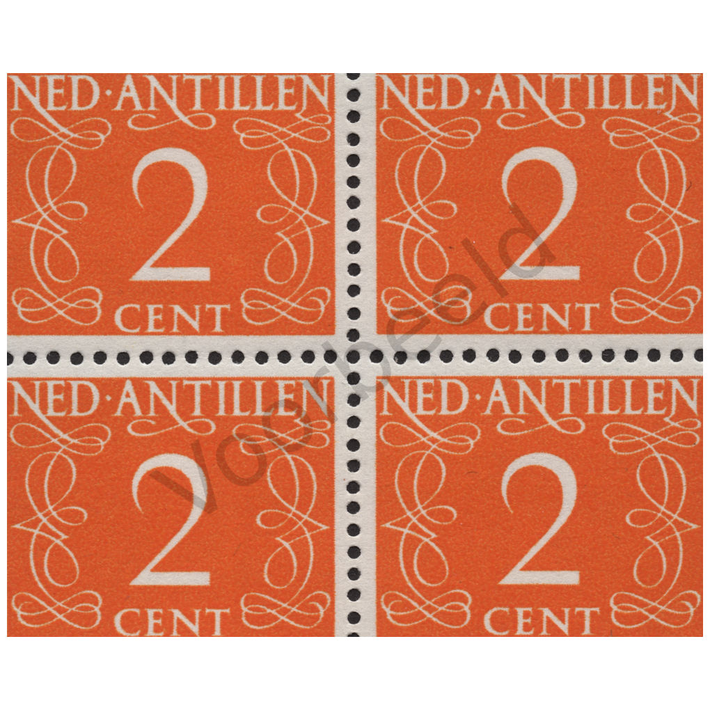 Nederlandse Antillen 1950-1959 (NVPH 213) Blok van 4 zegels