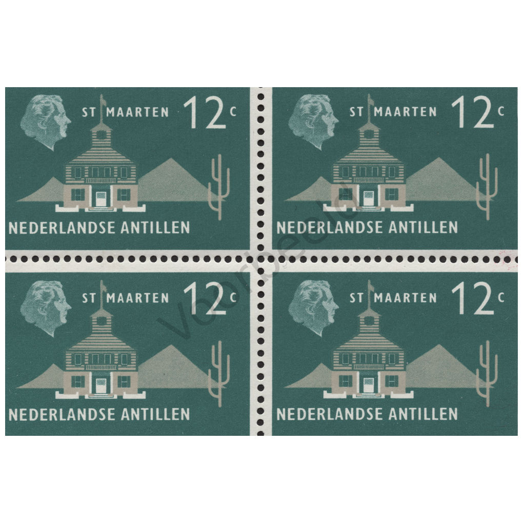 Nederlandse Antillen 1958-1959 (NVPH 279) Blok van 4 zegels