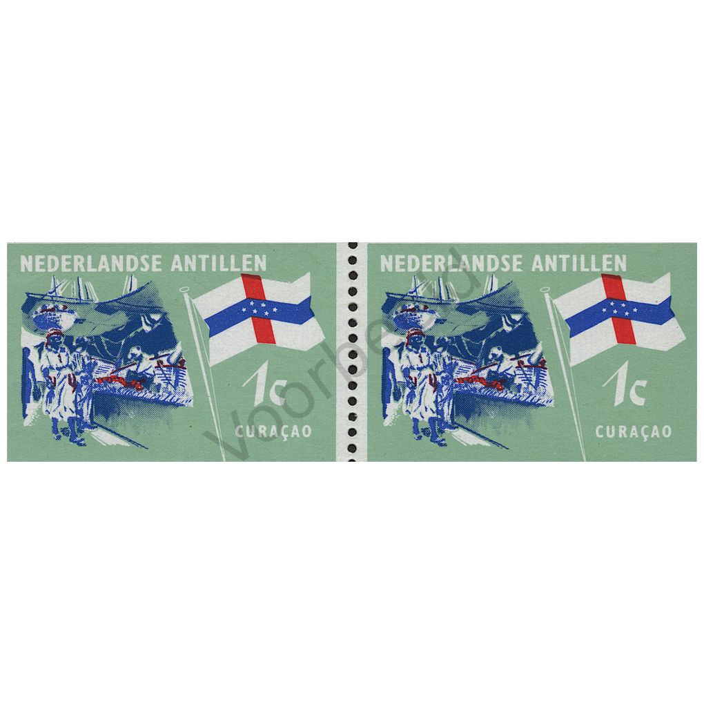 Nederlandse Antillen 1965 (NVPH 358) strook 2 zegels horizontaal