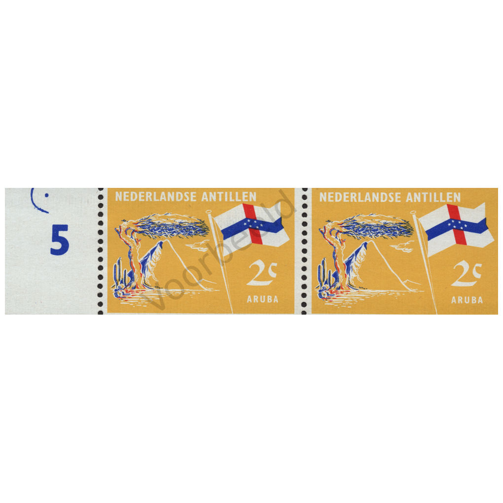 Nederlandse Antillen 1965 (NVPH 359) strook 2 zegels horizontaal
