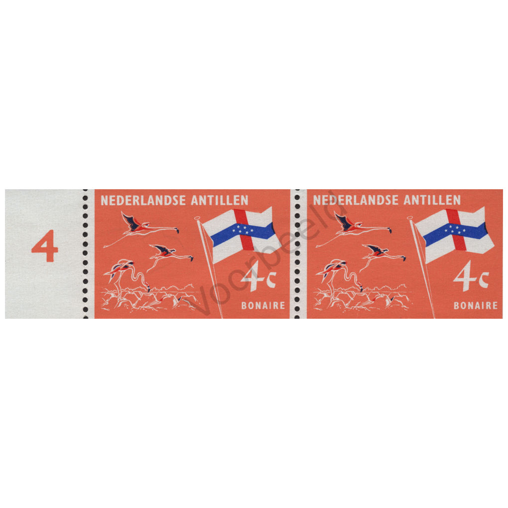 Nederlandse Antillen 1965 (NVPH 361) strook 2 zegels horizontaal