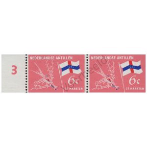 Nederlandse Antillen 1965 (NVPH 363) strook 2 zegels horizontaal