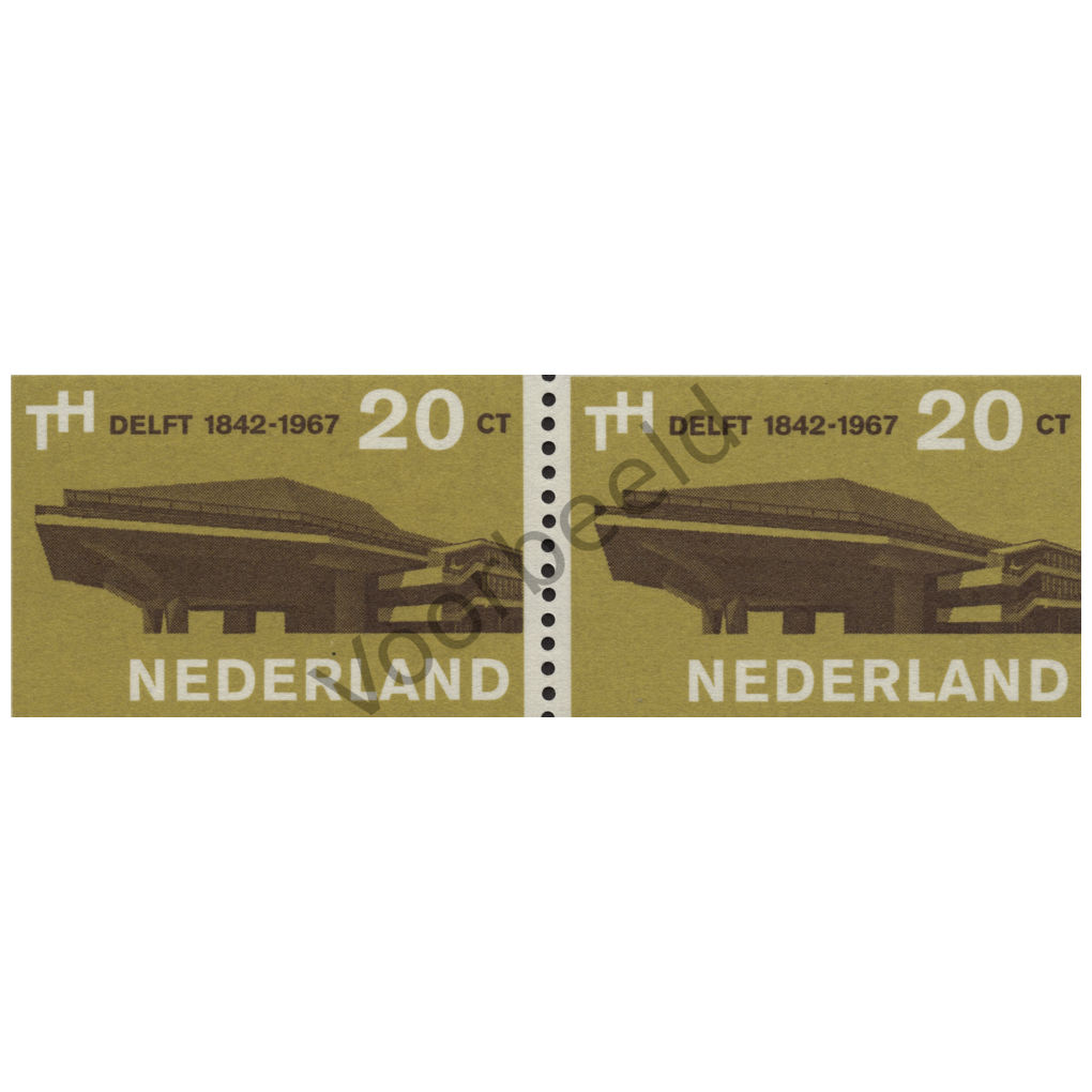 Nederland 1967 (NVPH 876) strook 2 zegels horizontaal
