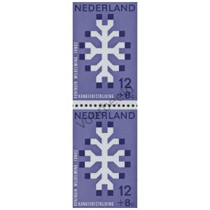 Nederland 1969 (NVPH 927) strook 2 zegels verticaal