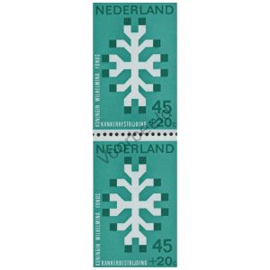 Nederland 1969 (NVPH 929) strook 2 zegels verticaal