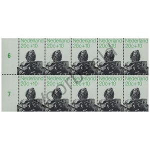 Nederland 1971 (NVPH 986) Blok van 10 zegels horizontaal