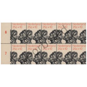Nederland 1971 (NVPH 987) Blok van 10 zegels horizontaal