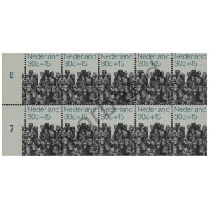 Nederland 1971 (NVPH 988) Blok van 10 zegels horizontaal