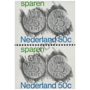 Nederland 1975 (NVPH 1078) Strook van 2 zegels verticaal