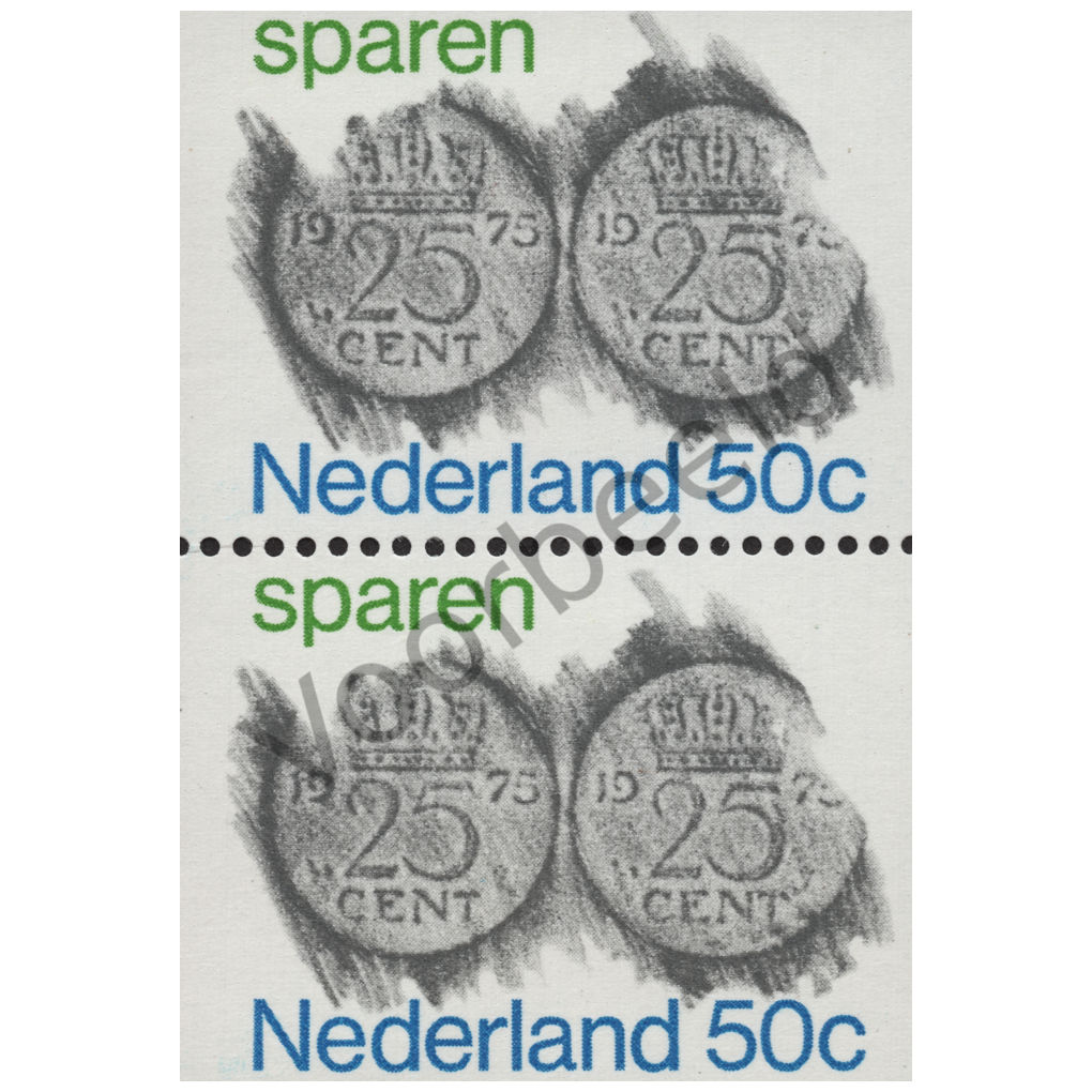 Nederland 1975 (NVPH 1078) Strook van 2 zegels verticaal