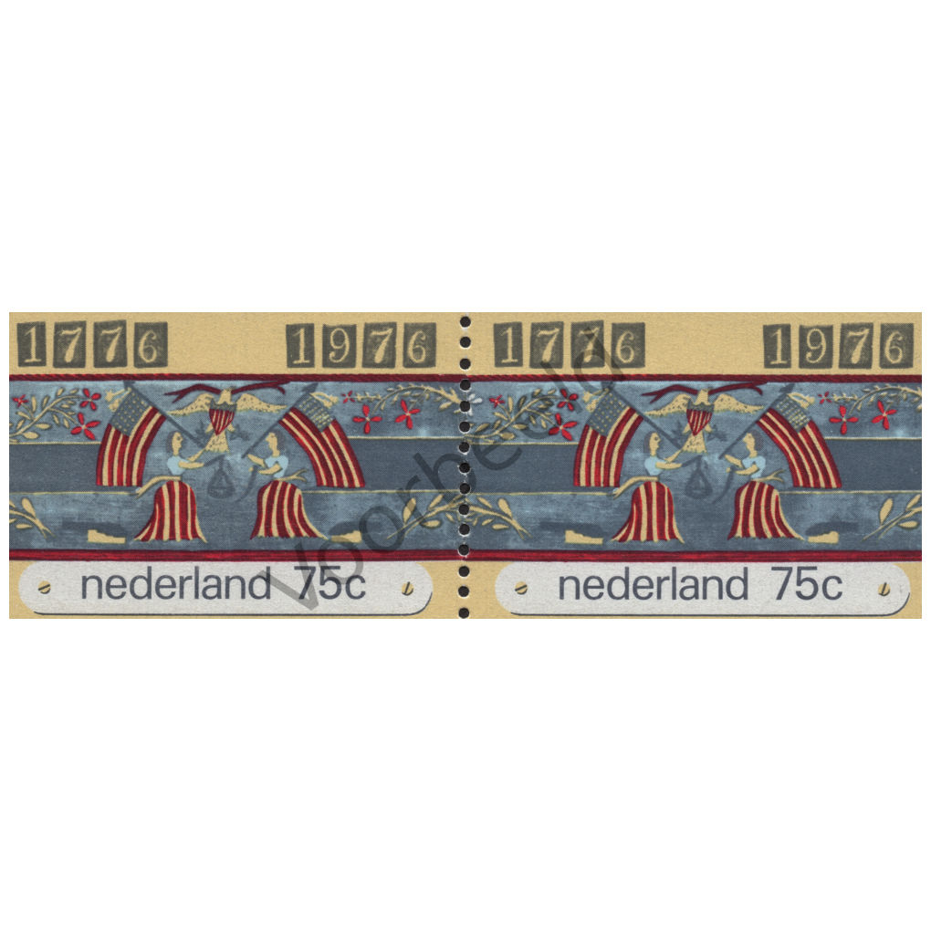 Nederland 1976 (NVPH 1091) strook 2 zegels horizontaal