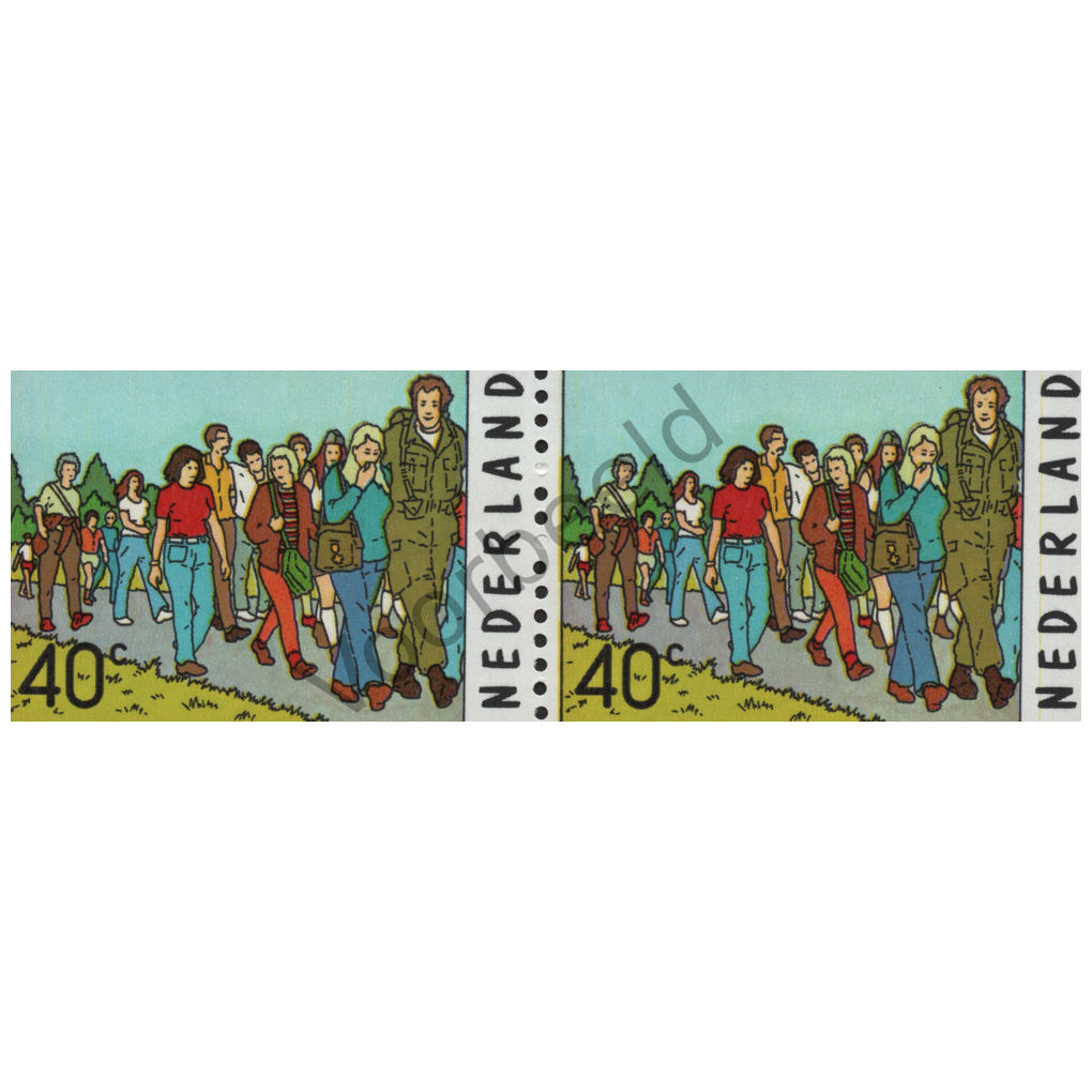Nederland 1976 (NVPH 1092) strook 2 zegels horizontaal