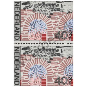 Nederland 1977 (NVPH 1133) strook 2 zegels verticaal