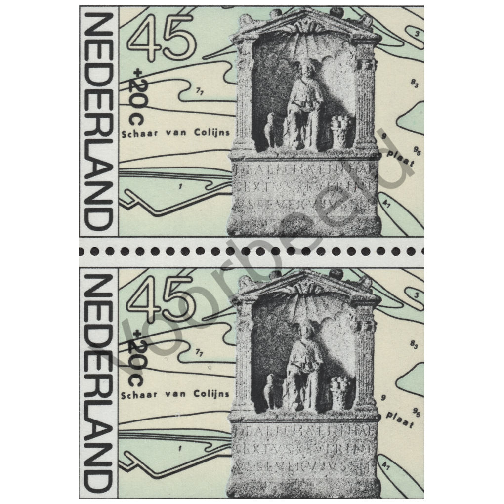 Nederland 1977 (NVPH 1134) strook 2 zegels verticaal