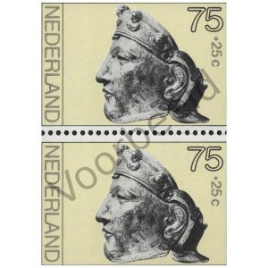Nederland 1977 (NVPH 1136) strook 2 zegels verticaal